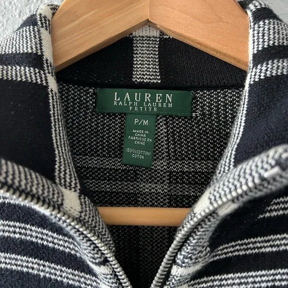 SOLD Ralph Lauren petite size Medium black and white plaid jacket - Picture 4 of 6